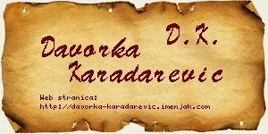 Davorka Karadarević vizit kartica